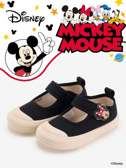 Disney Colaboración auténtica con Mickey Mouse | Un par de zapatillas deportivas para niños, adecuadas para uso diario, festivales, deportes y actividades al aire libre. Se ajusta cómodamente al pie, es antideslizante, resistente al desgaste y transpirable (zapatillas deportivas para niños, zapatillas de lona para niños, zapatillas deportivas para niñas, zapatillas de lona para niñas)