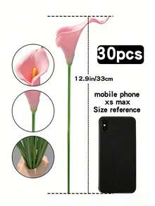 白色紅色米色藍色粉色橘色黃色綠色黑色人造花，人造馬蹄蘭絲綢花 13.4 吋，適合母親節、復活節、居家廚房與婚禮，適用於婚禮、花束、胸花、腕花、拱門、禮物、餐廳桌面中心裝飾、花束填充、感恩節、開學季、情人節、教師節人造花束，房間臥室花園配件，鮮花居家婚禮花園婚禮生日裝飾 - 彩色 - 查看 22