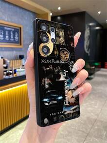 1个时尚飞机和美元符号图案黑色哑光TPU手机壳，兼容苹果和其他安卓机型，送给男朋友/女朋友的礼物 - 彩色 - 查看 5