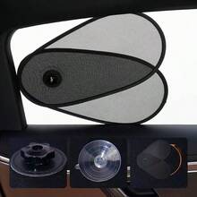 1件装可调节汽车车窗遮阳板，黑色网状侧窗遮阳帘，通用尺寸 - A - 查看 5