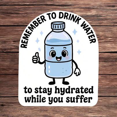 1PC Stay Hydrated While You Suffer Sticker, Cute Water Bottle Laptop Decal, Drink Water Reminder Vinyl, Gentle Self Care Gift, Waterproof Peel & Stick Tumbler Sticker, Durable Hydration Reminder Water Bottle Decal, Trending Gentle Knife Notebook Vinyl, Perfect Gift For Burnout Girl, Funny Mental Health Car Sticker, Easy Apply Cute Wellness Laptop Accessory, Adorable Hydrate Reminder Tumbler Decal, Durable Stressed Life Notebook Decor, Ideal Gift For Emo Friends