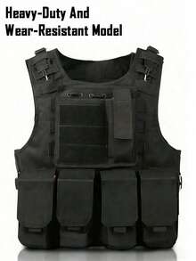 Outdoor Tactical Vest - Multifunctional Protective Tactical Vest, Made Of Durable Oxford Cloth With MOLLE System, Adjustable Shoulder And Waist Straps, Breathable Mesh Back, Quick Release Buckle, Designed For Ballistic Plates And Multiple Practical Pockets; Lightweight, Water-Resistant EDC Chest Rig Suitable For Hiking, Climbing, Airsoft, Paintball, Military Training, Security And Rescue; Unisex, Ideal Gift For Valentine's Day - màu đen - Xem 13