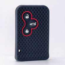 高级硅胶遥控钥匙套 | 兼容雷诺风景/Clio/Logan/梅甘娜2/梅甘娜3/科雷傲 | 防刮防摔防尘钥匙扣保护套 | 精准按键开孔，无信号干扰，柔韧防滑钥匙壳 - 黑色的 - 查看 6