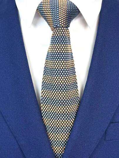 Men's Casual Knit Tie, Retro Elegant Pattern, Suitable For Graduation Season, Job Interview, Office Attire, Meetings And Social Events, Gift Choice, Fashionable Bow Tie With Woven Rope And Adjustable Decorative Clasp