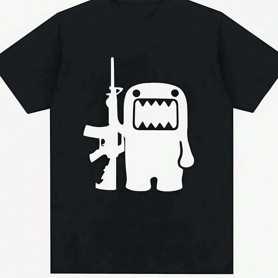 Cool Guntoting Dom T-Shirt 220g White Graphic Print Casual Short Sleeve Shirt For Men - 款式 - 查看 1