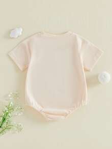 Baby Boys Rompers Letter Golf Embroidery Crew Neck Short Sleeve Infant Bodysuits Jumpsuits - Khaki - View 7