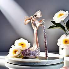 1pc Fashionable Minimalist Bow Tie High Heel Brooch, Suitable For Women's Daily Wear - WBR340 High Heels - View 12