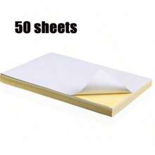 20/50 Sheets A4 White Printable Sticker Paper, Suitable For Inkjet And Laser Printers, Printable Labels, Self-Adhesive, A4 Printable Vinyl Sticker Paper, Matte White Waterproof PET Self-Adhesive Paper, Compatible With Inkjet Printers, Quick Drying, Strong Ink Adhesion - A4 White Self-adhesive Printing Paper - View 5