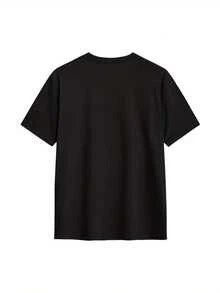 Neutral Black T-Shirt, 220g, 100% Cotton, "Custom Motorcycles" Graphic, Ideal for Casual Wear & Personality Show - Negro - Ver 2