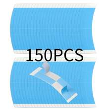 150片装防水蕾丝假发胶带，双面超强粘性，假发接发胶条，蓝色 1/4 - 藍色 - 查看 1