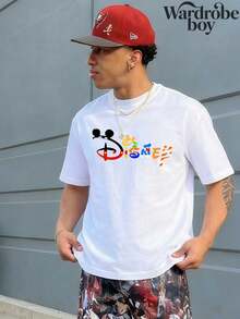 Disney Printed T-Shirt,Men's Vintage Disney Mickey And Friends Donald Duck, Goofy, Pluto Comfortable Color T-Shirt, Mickey Mouse T-Shirt, Disneyland Magical Kingdom Family Trip T-Shirt, Unisex,High-Quality Pure Cotton T-Shirt,Suitable For All Seasons, Comfortable And Breathable| Exquisite Design | The Best Choice For Giving Gifts - trắng - Xem 3