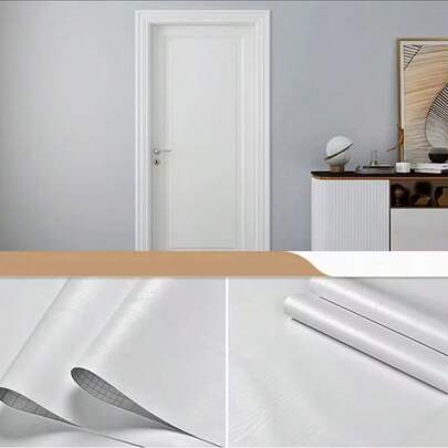 White Wood Grain Wallpaper, Clean And Elegant, Suitable For Home Furniture Decoration Renovation And Protection, Wall Paper, Furniture Surface Protective Sticker