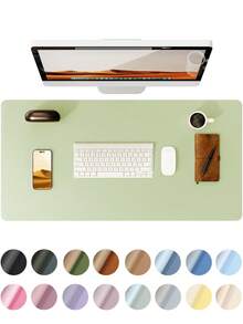 Leather Desk Pad, Office Desk Mat, Large Mouse Pad, Writing Board, Office Desk Blotter, Black, White, Purple, Pink, Gray, Green, Blue Non-Slip PU Leather Imprint, Laptop Pad, Waterproof Writing Mat For Office And Home Gaming Mouse Pad Desk Accessories Office Supplies Office Desk Accessories Mousepad Mouse Pad For Desk - Multicolor - View 51