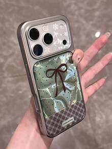 复古绿色波浪蝴蝶结手机壳，适用于 17/17 Pro Max、新款16 Pro，兼容 13/14/15 Pro Max，防摔手机壳，女士适用 - 綠色 - 查看 4