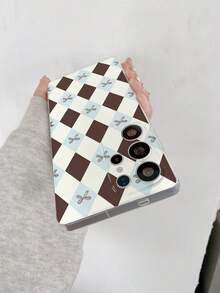 1个菱形蝴蝶结透明极简软壳，兼容三星Galaxy S22/S23/S24 Ultra、M36/S25 Ultra/A56 5G/S22+手机，原创手绘软保护套，防震设计，送给女朋友的礼物 - 彩色 - 查看 3