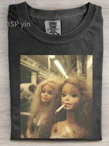 Unisex 100% Cotton Men's T-Shirt With Funny Doll Print, High-Quality Batik Vintage Fashion Brand T-Shirt, Men's T-Shirt, Men's Summer Wear, Halloween Gift, Perfect Gift For Men, Short-Sleeved, Graphicteesmen,Mensclothes, Graphicteeswomen,Camisasmoneyhombre,Vacationoutfitswomen, Funnyshirts, Y2kclothes, Streetwear, Sumwonmen,Summerclothes, Vacationoutfitswomen,Cutetops,Summerclothes VZFL - 黑色 - 查看 6