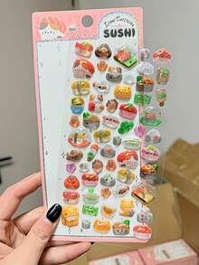 1/4 逼真 3D 寿司贴纸 - 寿司卷、刺身、天妇罗、握寿司、盖饭、饭团、芥末、姜、海苔、味噌、可爱亚洲美食贴纸、寿司贴纸、日式美食贴纸、可爱美食贴纸、美食主题贴纸、动漫美食贴纸、美食贴纸、亚洲贴纸 - 彩色 - 查看 12