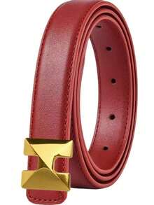 1pc Ladies' Cowhide Belt, All-Match Ornamental Waistband, Suitable For Business And Casual Outfits, Simple Design With High-End Vibe - Multicolor - View 7