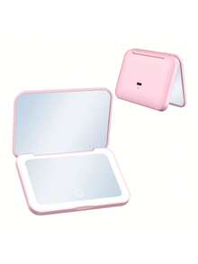 LED Makeup Mirror, Portable Mini Makeup Mirror, USB Rechargeable LED Lighted Makeup Mirror, Pocket Makeup Mirror With Lights, Dimmable & Foldable Makeup Mirror With 3 Color Lighting Modes - White, Natural, Warm, Touch Screen Brightness Adjustment, Multi-Functional Vanity Mirror For Student Dorm, Travel, Makeup, Office, Bedroom, Best Christmas Gift For Women - Multicolor - View 15