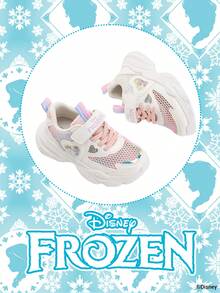 Disney 1 Pair Frozen Authorized Collaboration Children's Sports Shoes, Including Elsa Princess, Anna Princess And Arendelle Princess Sports Shoes, Suitable For Daily, Holiday Sports And Outdoor Wear. Comfortable, Non-Slip, Breathable Soles. - Baby Pink - View 2