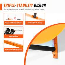 Wall Kayak Storage Rack, 4-Capacity Wall Mounted Kayak Holders For Kayak Canoe Paddle Board, Kayak Storage Hooks With Adjustable Padded Arms, 400 LBS Load Kayak Hanger For Indoor Outdoor Garage - Orange - View 4