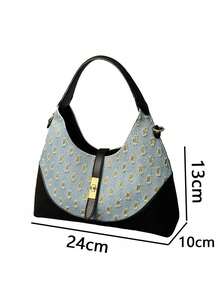 撞色设计饺子造型多功能通勤单肩斜挎包，适合日常通勤、休闲约会、购物等场合。 - 薄荷藍 - 查看 2