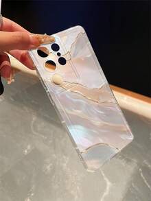 1pc Marine Shell Pattern Cushion Transparent Anti-Drop Phone Case, TPU Material Suitable As Holiday Gift, Fit For Samsung S25/S25 Plus/S25 Ultra/S24 Ultra/S24/S23 Ultra/S23/S22 Ultra/S22, Unisex - Multicolor - View 3