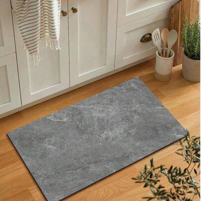 1 tấm thảm nhà bếp in họa tiết vân đá cẩm thạch, phong cách tối giản sang trọng, chất liệu cao su chống trơn trượt, dễ vệ sinh, giảm áp lực lên bàn chân, chống thấm nước, phù hợp cho nhà bếp, nhà cửa, phòng tắm, trang trí ngoài trời, thảm trải cửa ra vào, phụ kiện phòng tắm mùa thu.