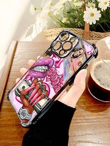 1 Piece Fashion Phone Case. Does Not Include Lanyard Or Stand. 1 Unit Galvanized Corner Air Cushion Shockproof/Thick Transparent TPU Case, Pink Lip Makeup Nail Money BADDIE Fashion Art Pattern, Compatible With 17/16/15/14/13/12/X/PLUS/PRO/PROMAX, Galaxy S25/S24/S23/S22PLUS/Ultra, Waterproof, Drop Resistant Scratch Resistant - 黑色 - 查看 11