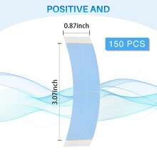 150片装防水蕾丝假发胶带，双面超强粘性，假发接发胶条，蓝色 1/4 - 藍色 - 查看 4
