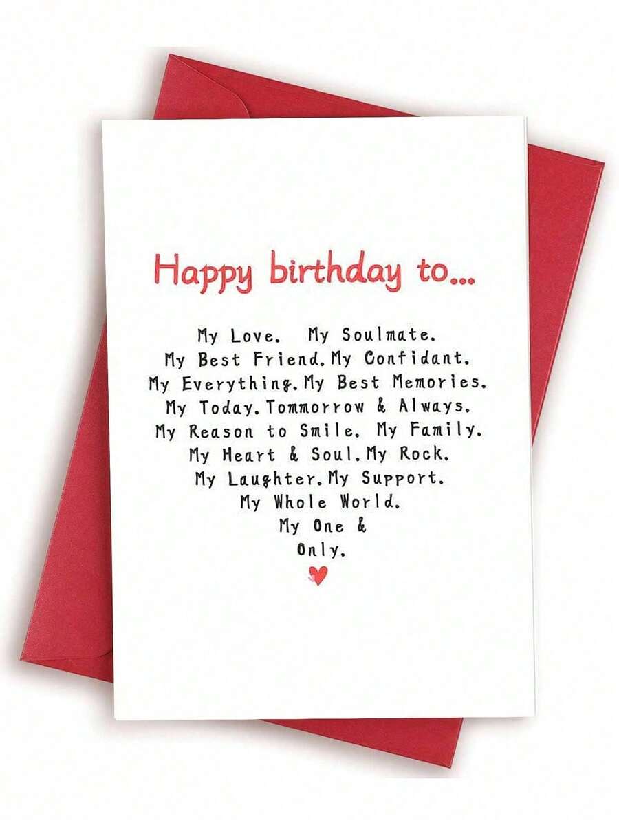 1 Set - Funny & Unique Birthday Card Gift For Husband, Boyfriend, Distinctive Birthday Greeting Card - Alphabet Heart Greeting Card - View 1