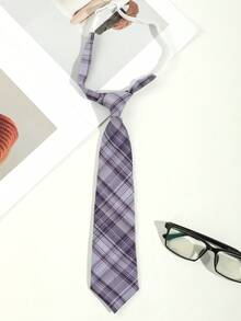 1件女士休闲格纹条纹领结，适合约会、日常穿着、上学、拍照、旅行等场合。 - 彩色 - 查看 11