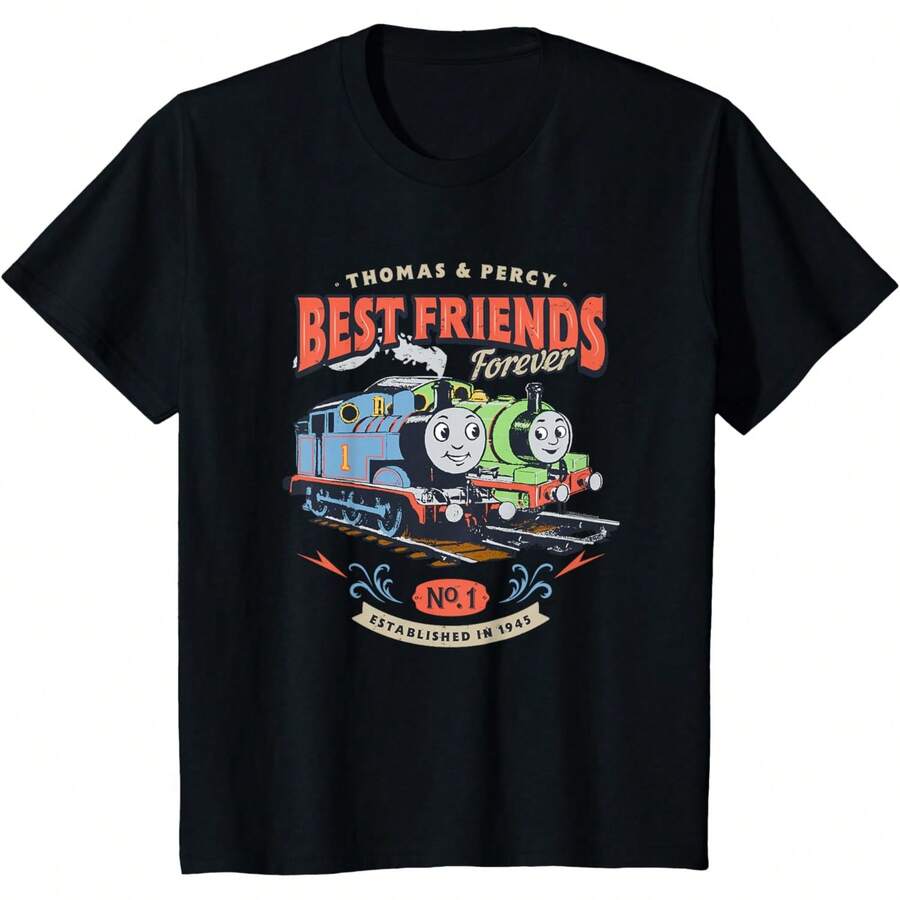 Thomas & Friends - Thomas & Percy Best Friends Forever T-Shirt - 黑色 - 查看 1