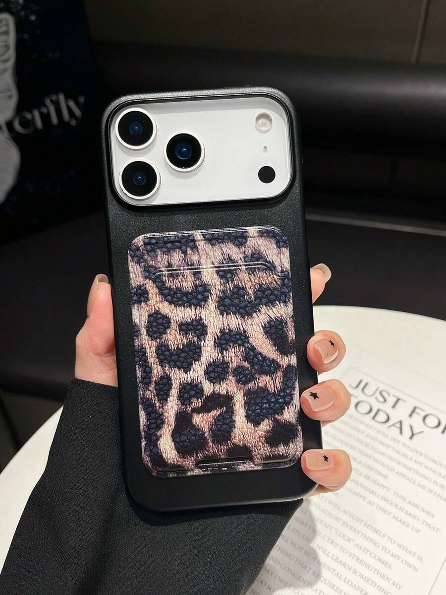 Cheetah,Leopard Print Leopard Print Card Holder Phone Case Compatible With IPhone 17, New Slim Design Minimalist Protective Cover