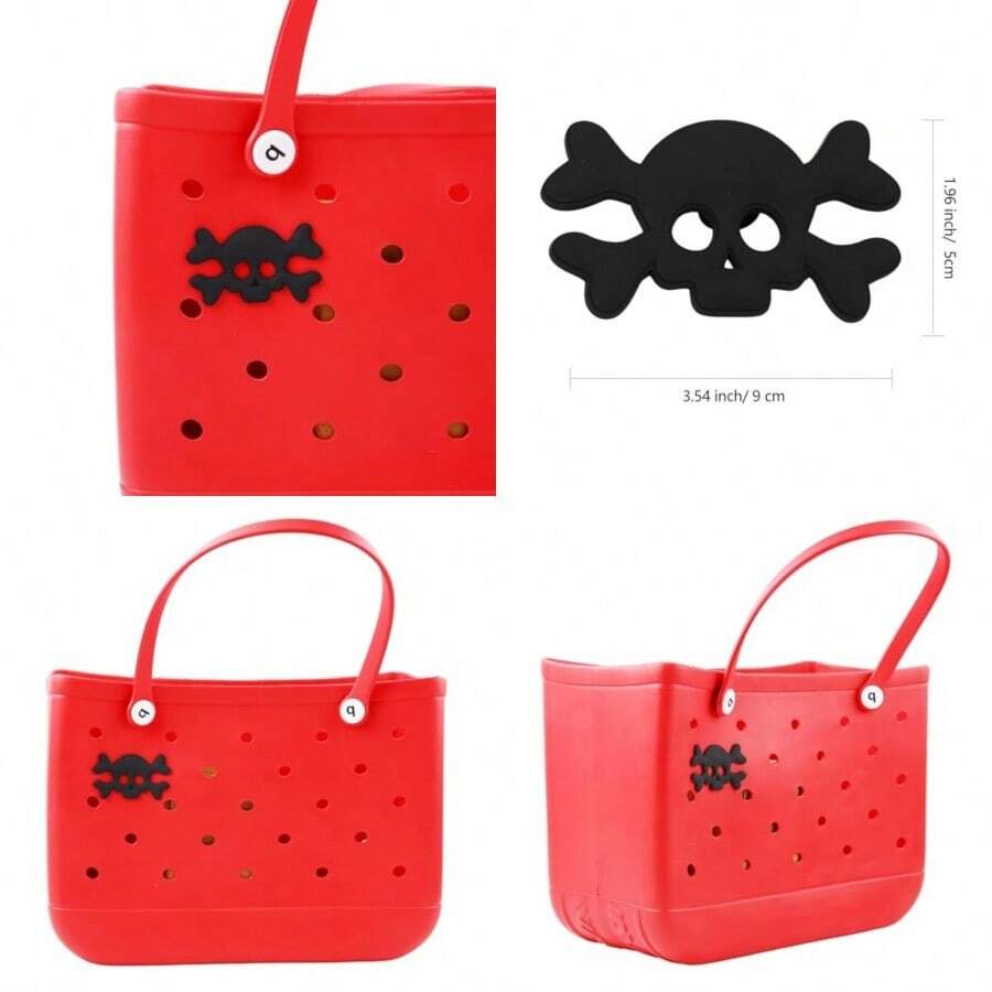 Charm Accessory For Bogg BagInserts Decorative Accessories For Similar Beach Bag - Đầu lâu đen - Xem 1