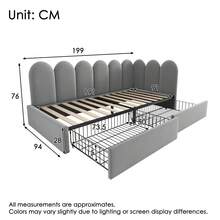 Sofa Bed Frame - Grey + Velvet + 90cm*190cm - View 3