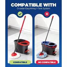 4 - In - 1 Mop Heads Replacements O Cedar EasyWring 1 System, Includes 1 Base 1 Scrub Brush 2 Spin Mop Heads, Full Set Mop Replace Heads For Cleaning Home, Bathroom Kitchen - 布套3件 - 查看 2