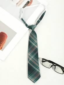 1pc Women's Casual Plaid Striped Cute Light Green Tie Bow Tie, Suitable For Dates, Daily Wear, School, Photo Shoots, Travel Outfits - Multicolor - View 7