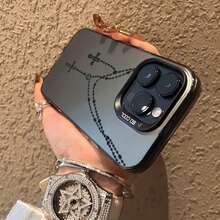 Fashionable Criss-Cross Chain Pattern Phone Case, Fits Various Models - Black - View 2