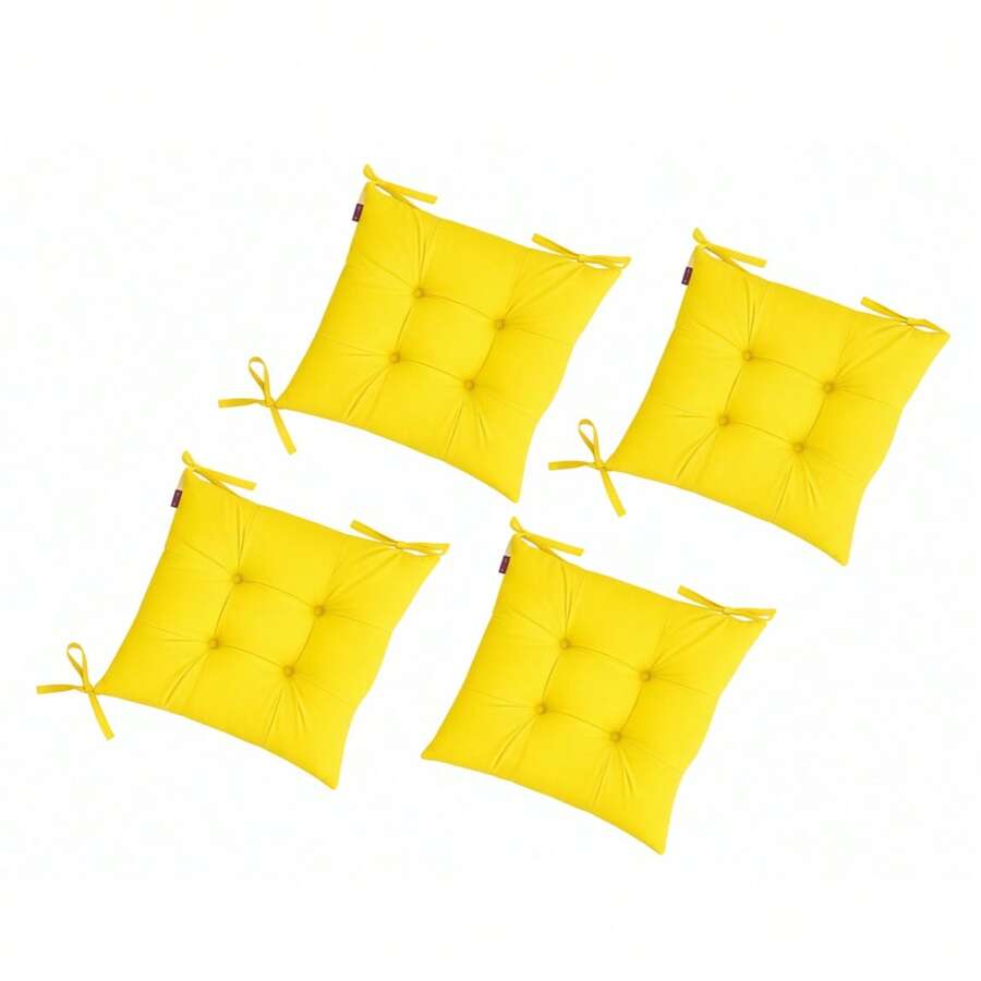 4 Packs Pofidik Chair Seat Cushions, 40*40 Cm – Extra Soft & Comfortable In Der Turkei - Yellow - View 1