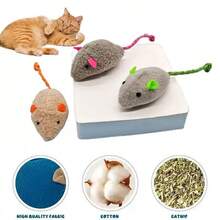 逼真喵叫老鼠猫玩具，非电动毛绒小老鼠，宠物自娱自乐玩具，缓解无聊，新款猫草老鼠玩具，幼犬，猫咪，宠物，狗狗礼物，快乐小狗 - 彩色 - 查看 9