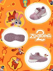 Disney 1 Pair X Zootopia Collaboration Children's Sneakers, Suitable For Daily And Outdoor Wear, Comfortable, Non-Slip, Breathable (Children's Sneakers, Children's Shoes, Girls Shoes) - Mauve Purple - View 4