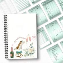 1 Wedding Planning Book Bridal Age Wedding Planning Handbook - Elegant Light Pink Spiral Binding Bridal Diary, Floral And Wedding Theme Design (Champagne Glass, Wedding Shoes Elements) - Bride/Bridesmaid Engagement Gifts, Wedding Planning Brochure And Anniversary Gifts A5 - 1pc - View 6