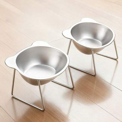 304 Stainless Steel Cat Raised Feeder Bowl System, Modern Wet/Dry Food Bowls, Anti-Tipping Tilted Bowl System Features: - Wide Base Design - Adjustable Height - Easy To Clean - Anti-Spill Rim - Neck Protection - Anti-Rust Structure - Suitable For Indoor And Outdoor Use