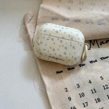 Ốp điện thoại Pro 3 họa tiết hoa mùa xuân sớm, màu xanh nhạt tinh tế, vỏ bảo vệ mềm mại, tương thích với tai nghe Bluetooth không dây Apple 1/2, thiết kế mới dành cho nữ. - trắng - Xem 2