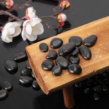 حصى نهري زخرفي، أحجار تنسيق المناظر الطبيعية، حشو لأحواض الزهور، أحواض السمك، النباتات المزروعة في أصص، ديكور المنزل - حصى سوداء - مشاهدة 3