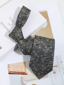 1pc Men's Fashion Casual Versatile Leaf Pattern Necktie, Suitable For Daily Wear, Party, And Banquet - Multicolor - View 5