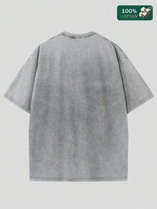Disney Printed Wash Water T-Shirt,Disney Mickey Mouse Cool Men's Short-Sleeve Graphic T-Shirt,Unisex,High-Quality Pure Cotton T-Shirt,Suitable For All Seasons, Comfortable And Breathable| Exquisite Design | The Best Choice For Giving Gifts - 灰色 - 查看 3