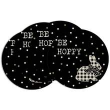 Easter Egg/Bunny Place Mat Creative Spring Round Dinner Table Mat For Home Kitchen Decor - 黑色 - 查看 6