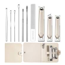 10 Piece Nail Clipper Set Stainless Steel Nail Cutters Nano Glass Nail File Set Household Ear Scoop Tool Nail Trimming Clipper Set - Multicolor - View 9
